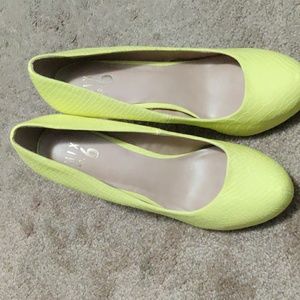 Yellow Mix no.6 heels. Used in good condition